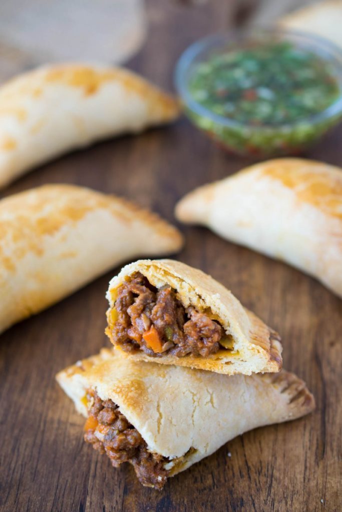 Ground beef and chopped mushroom blended empanadas