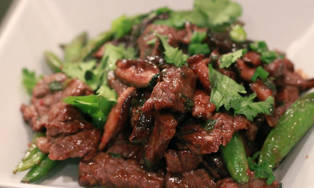 Beef, Shiitake and Snow Pea Stir Fry