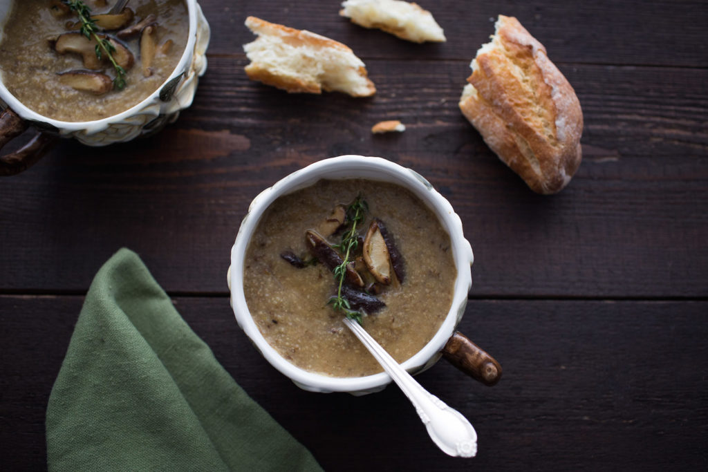 Roasted Mushroom Parsnip Soup