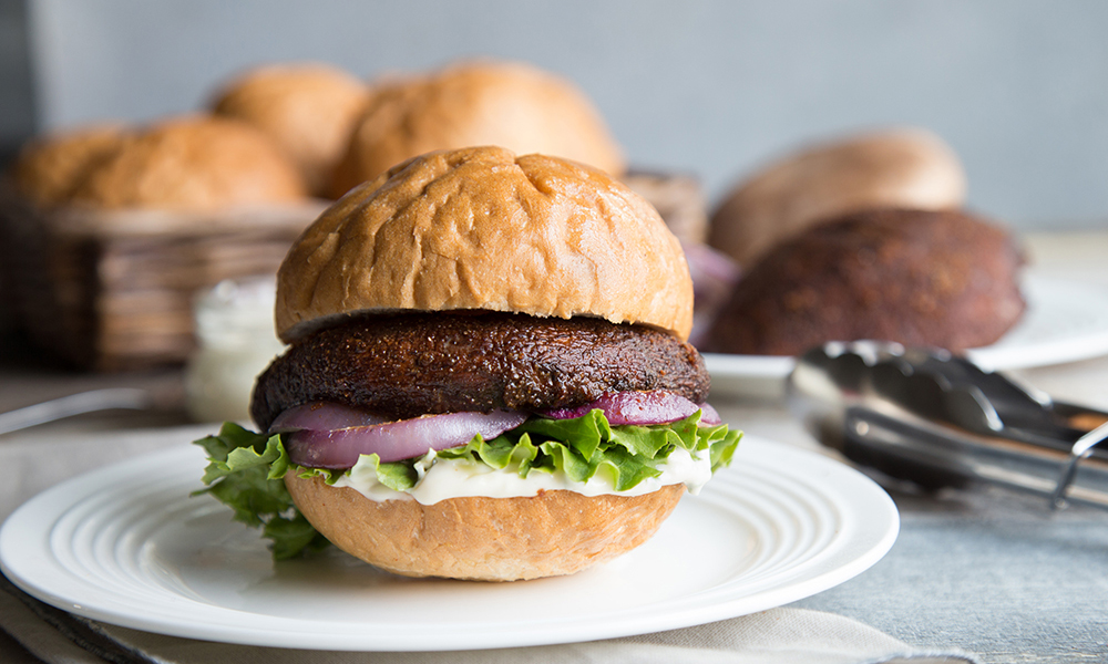 Grilled Portobello Burgers with Garlic Mayo