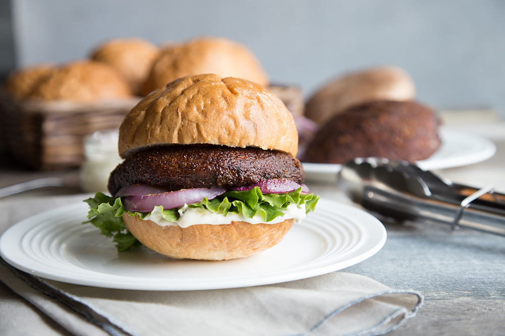 Grilled Portobello Burgers with Garlic Mayo