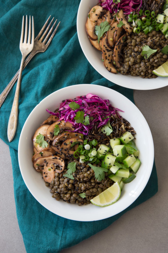 Marinated Mushroom Bowls wtih Lentils and Wild Rice2-high