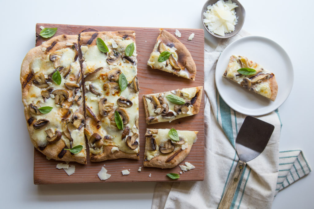 Three Mushroom Grilled Pizza