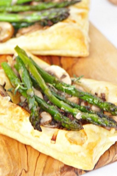 Sautéed Mushroom Asparagus Puff Pastry