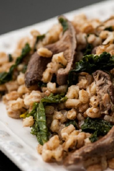 Farro with Shiitake Mushrooms and Kale