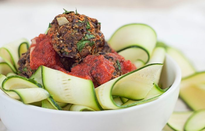 Mushroom Meatballs Zucchini Pasta