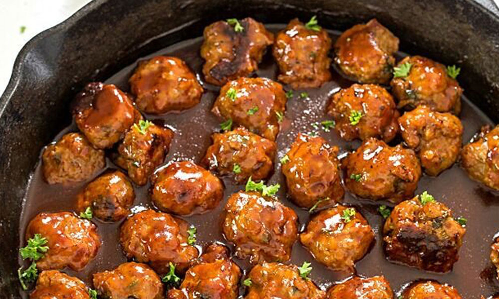 Bacon Honey Bourbon Chicken Meatballs