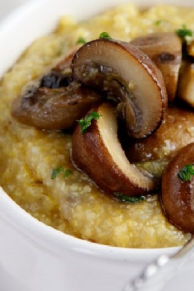 Creamy Polenta with Mushroom Sauce