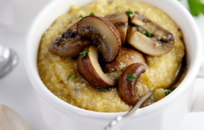 Creamy Polenta with Mushroom Sauce