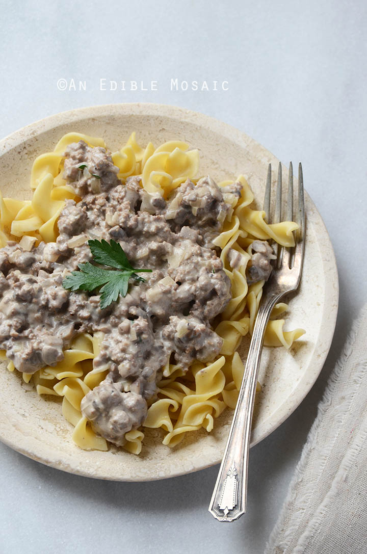 Quick Mushroom Beef Stroganoff Skillet Supper