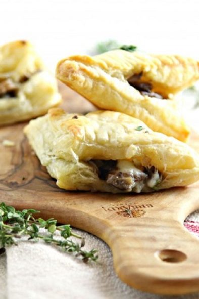 Sauteed Mushroom and Brie Puff Pastry Bites