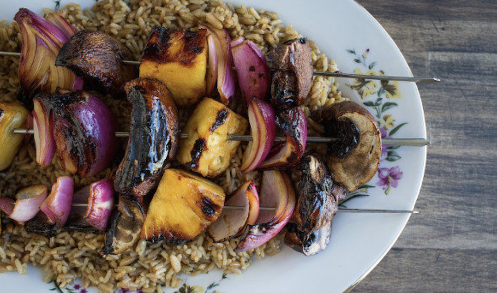 Teriyaki Portabella Mushroom Kabobs