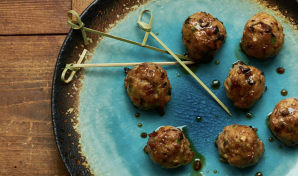 Japanese Blended Meatballs with Ponzu Glaze